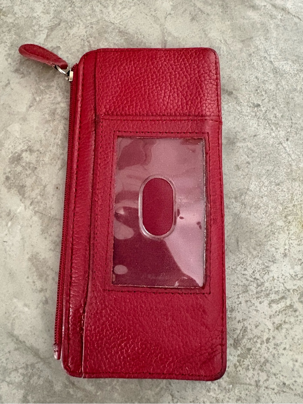 SafeKeeper GENUINE LEATHER Burgundy Red ID CREDIT CARD COIN PURSE SLIM WALLET - Picture 3 of 7